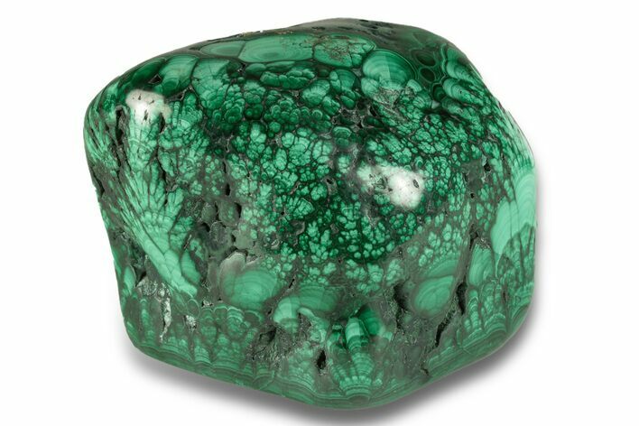 Flowery Polished Malachite Specimen - Congo #255191